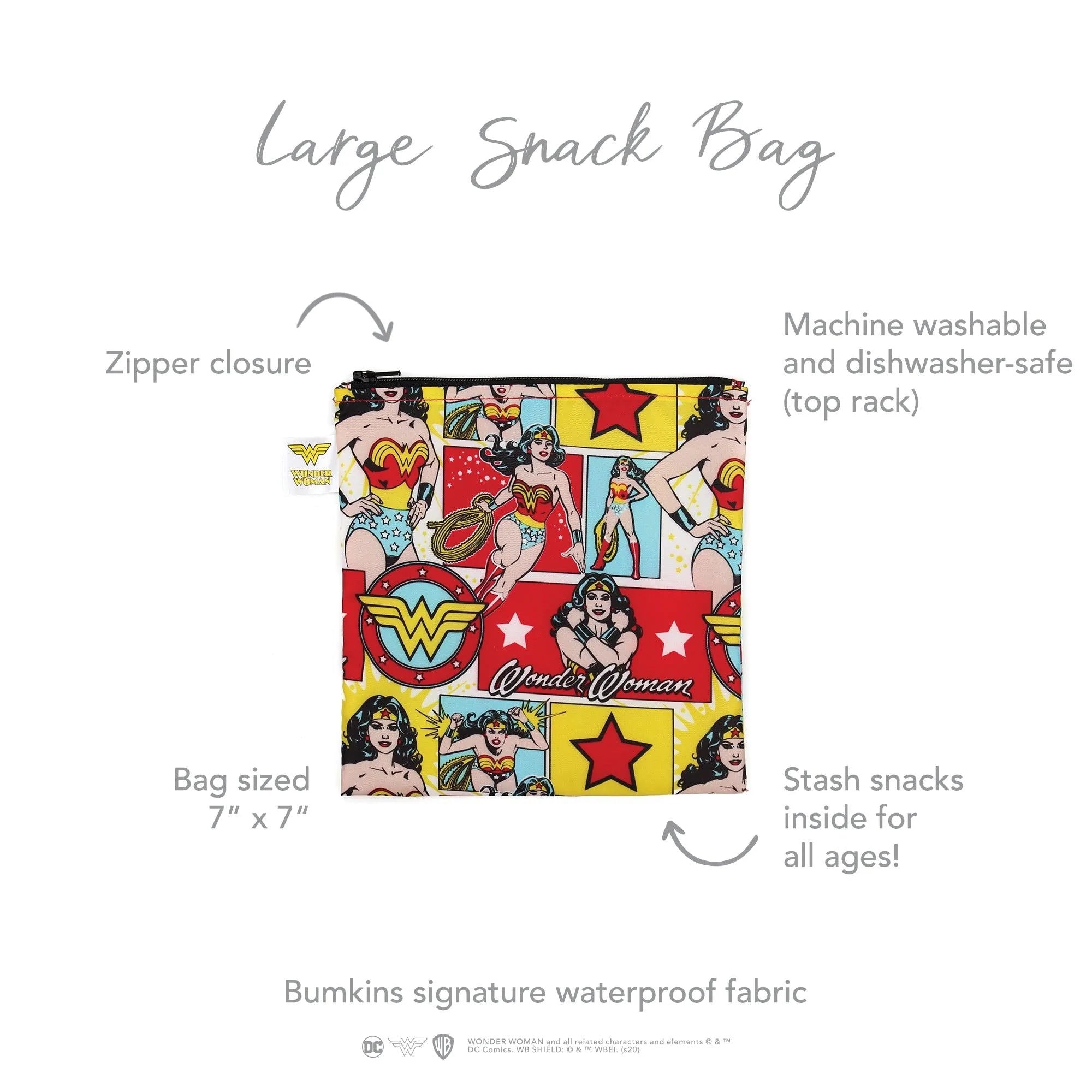 Reusable Snack Bag, Large: Wonder Woman