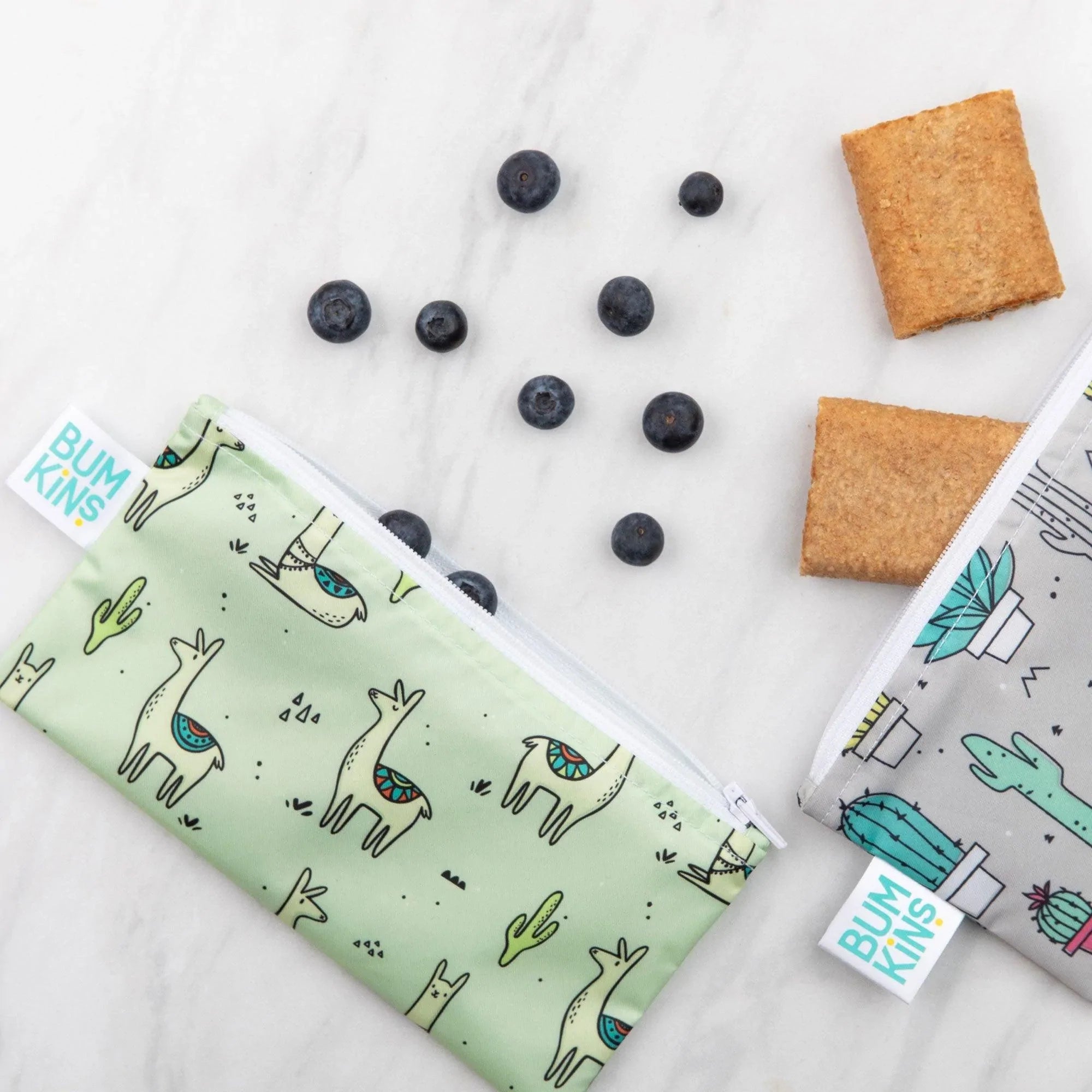 Reusable Snack Bag, Small 2-Pack: Cacti & Llamas