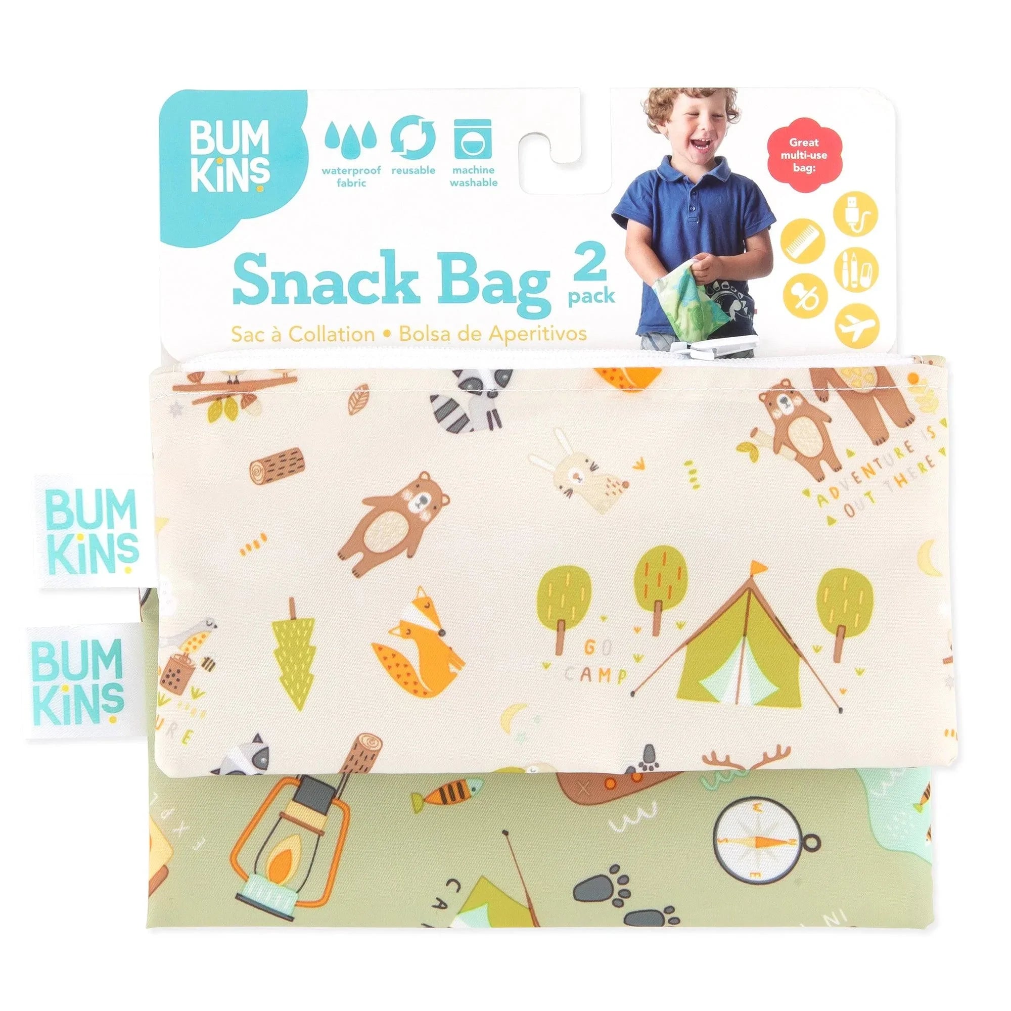 Reusable Snack Bag, Small 2-Pack: Camp Friends & Camp Gear