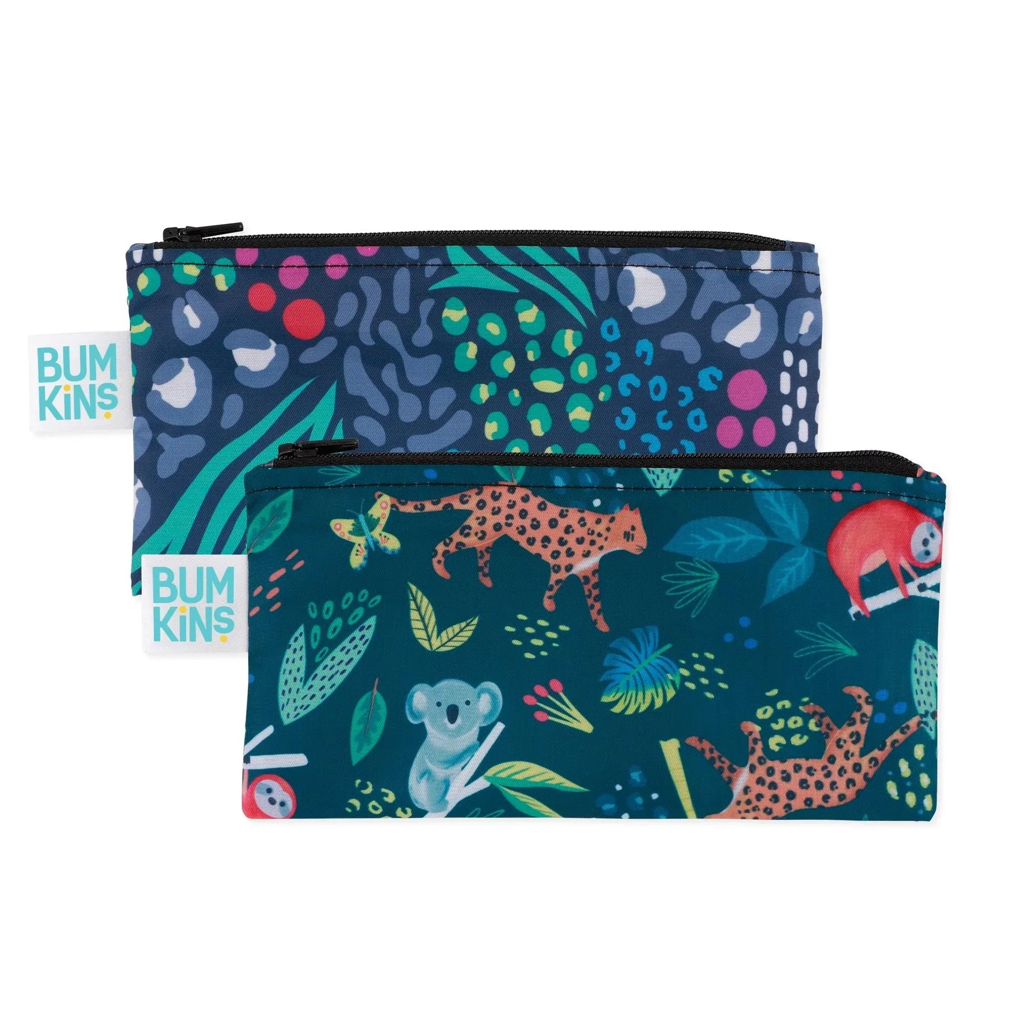 Reusable Snack Bag, Small 2-Pack: Jungle & Animal Prints