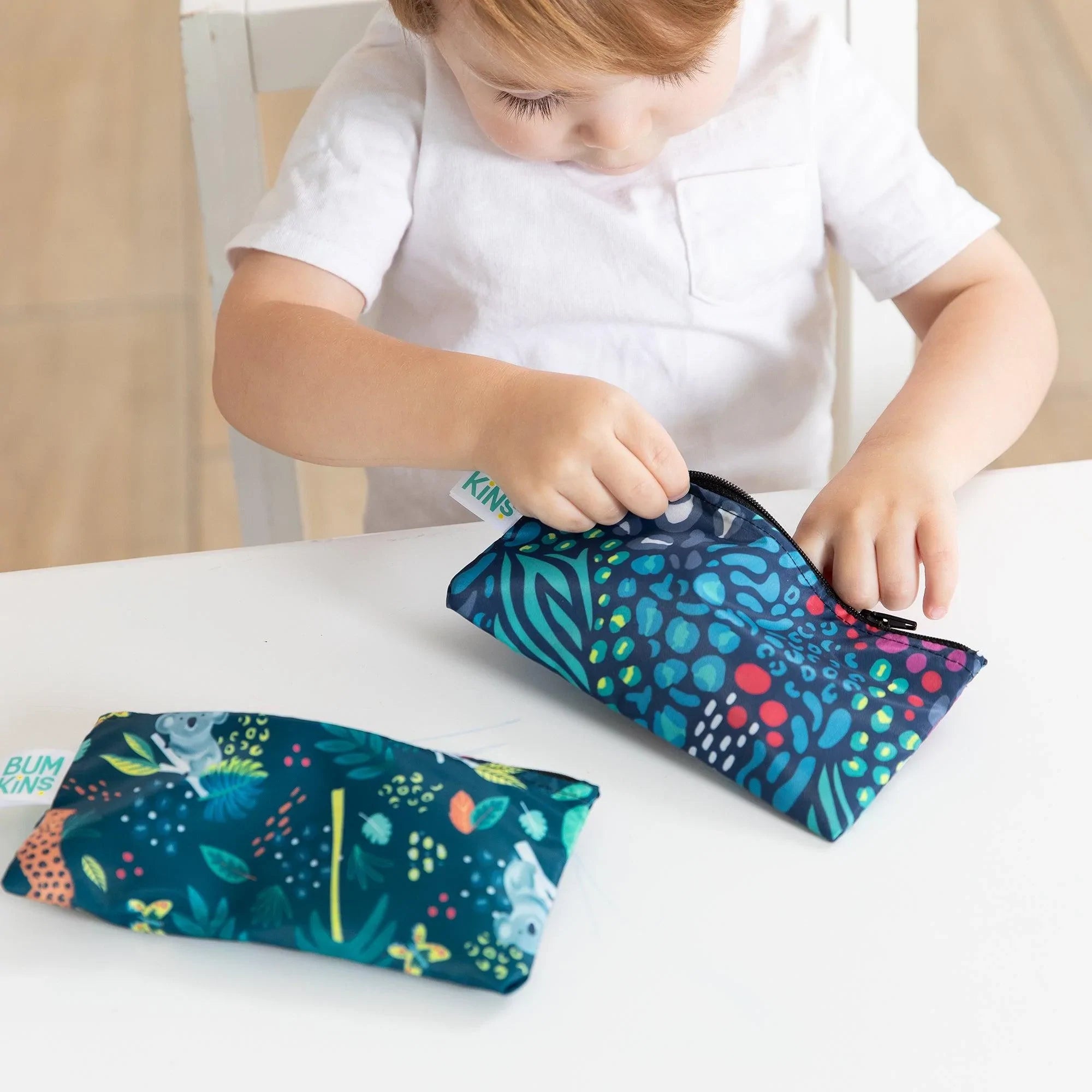 Reusable Snack Bag, Small 2-Pack: Jungle & Animal Prints