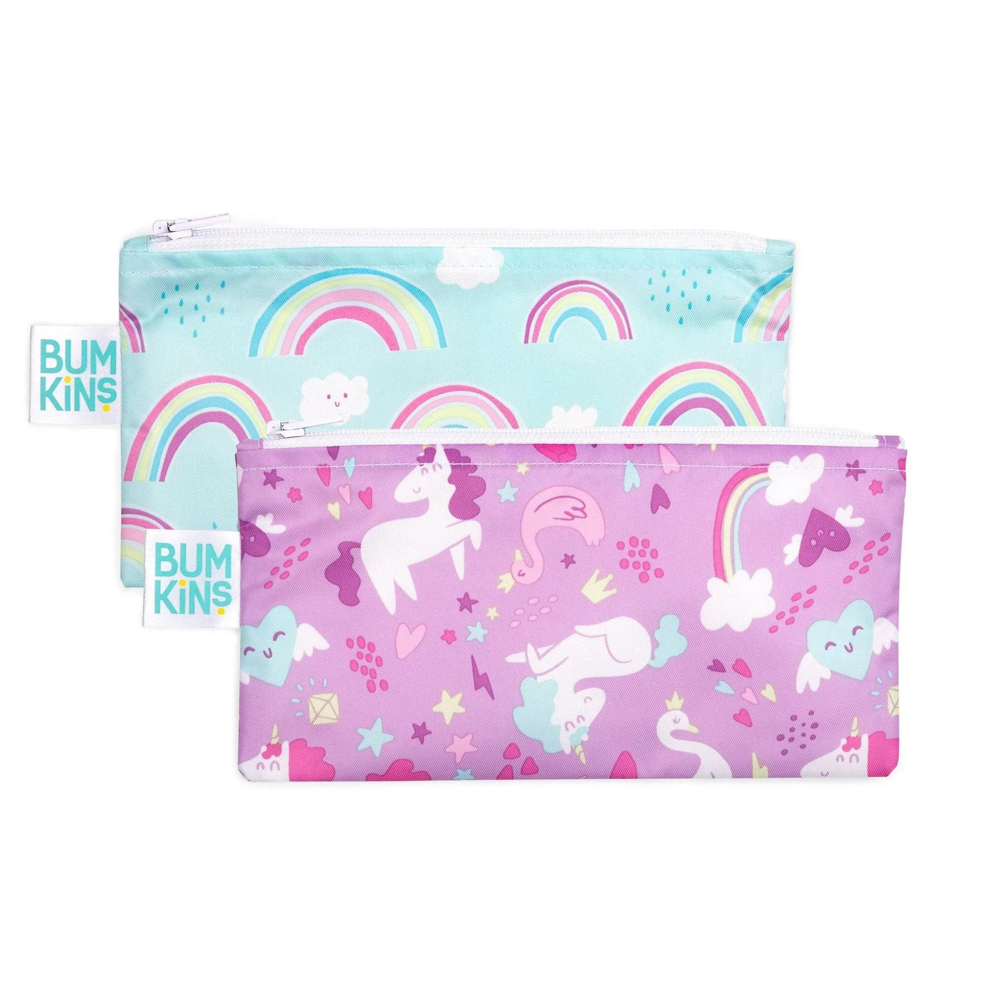 Reusable Snack Bag, Small 2-Pack: Rainbows & Unicorns