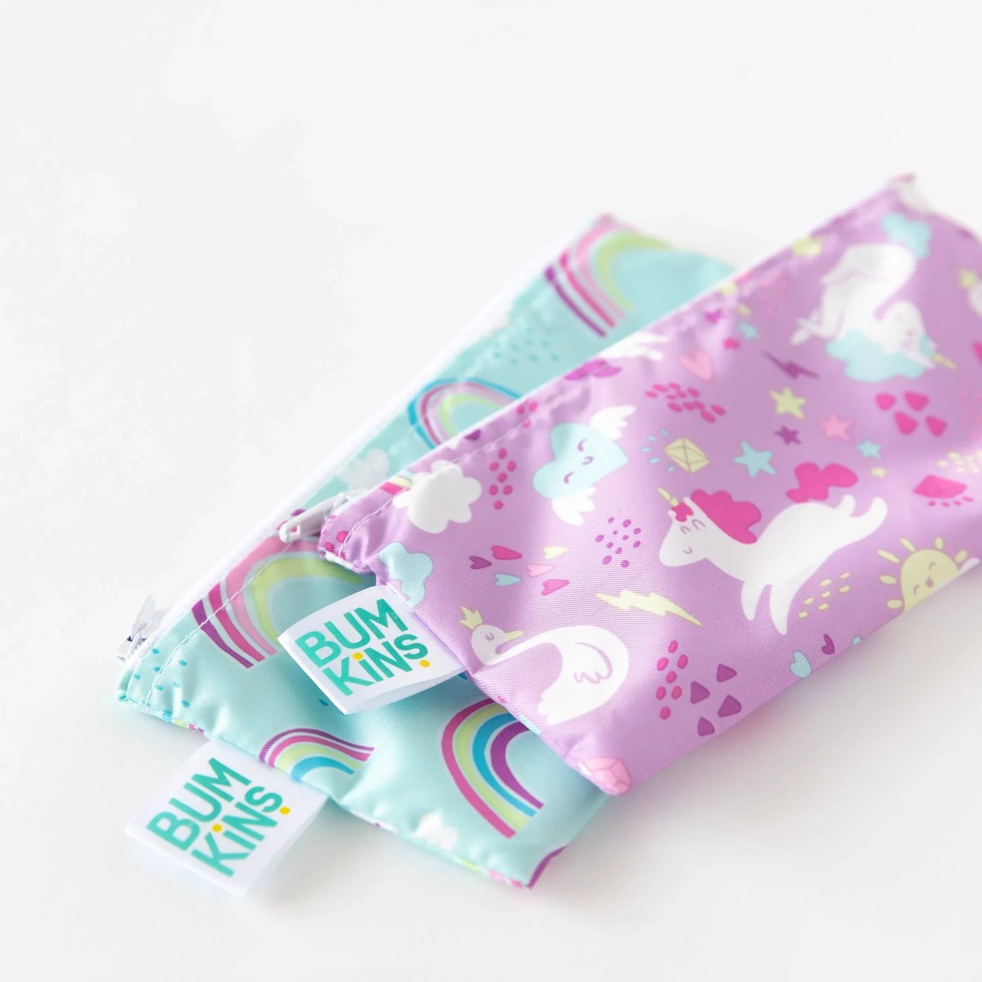 Reusable Snack Bag, Small 2-Pack: Rainbows & Unicorns