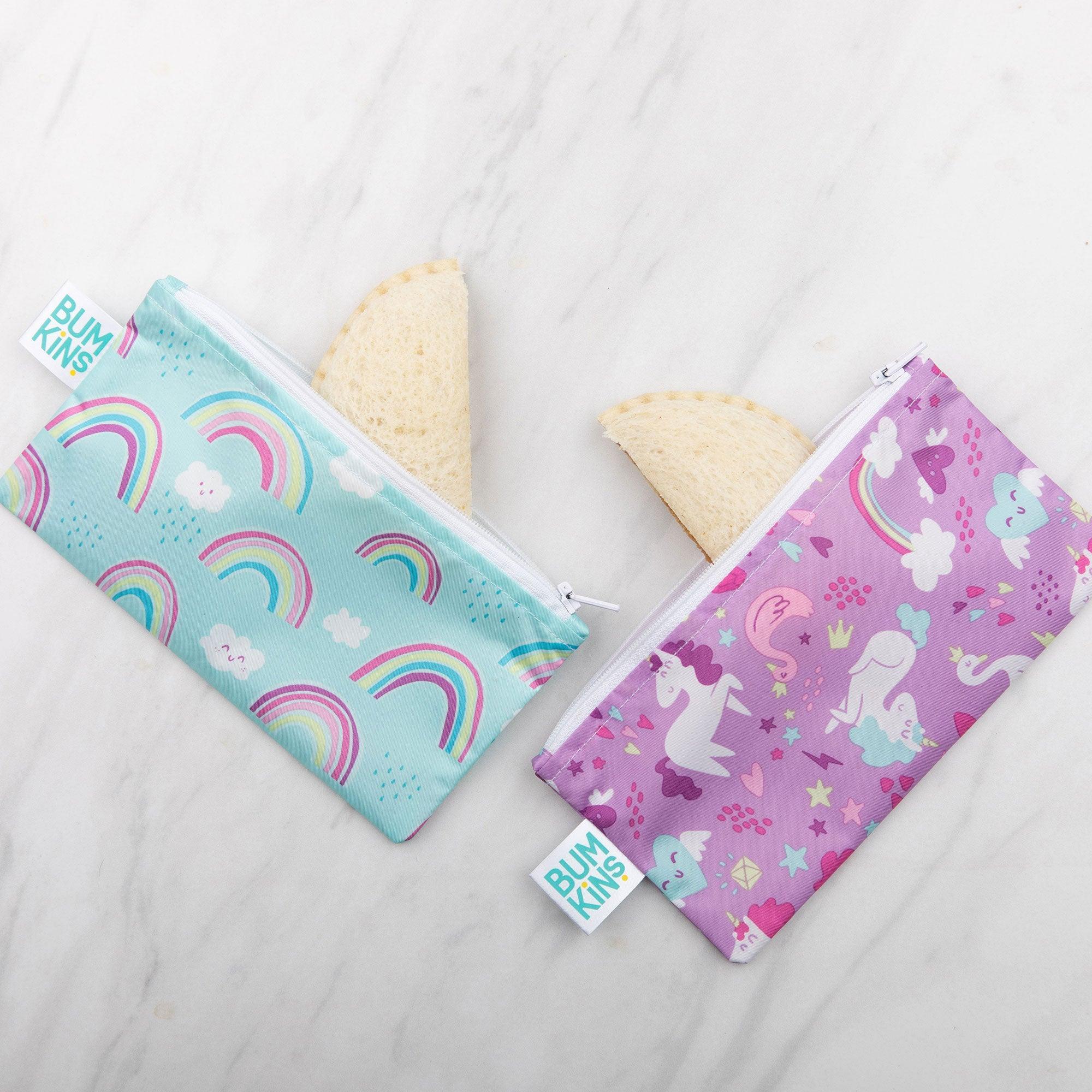 Reusable Snack Bag, Small 2-Pack: Rainbows & Unicorns