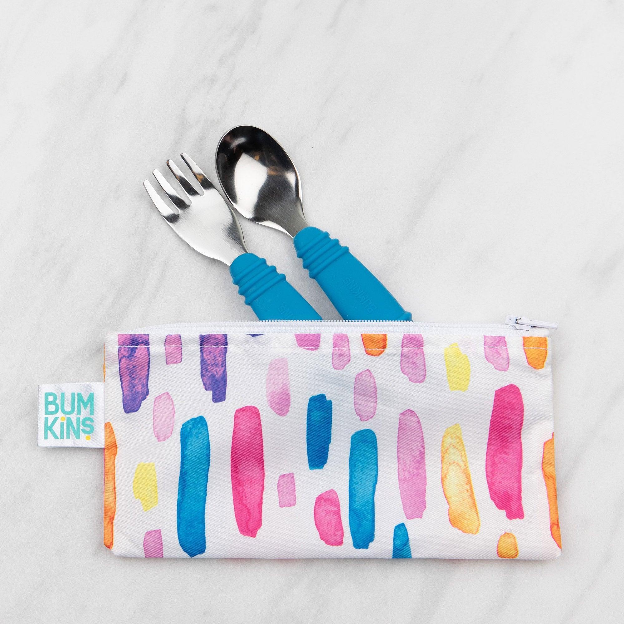 Reusable Snack Bag, Small 2-Pack: Watercolor & Brush Strokes