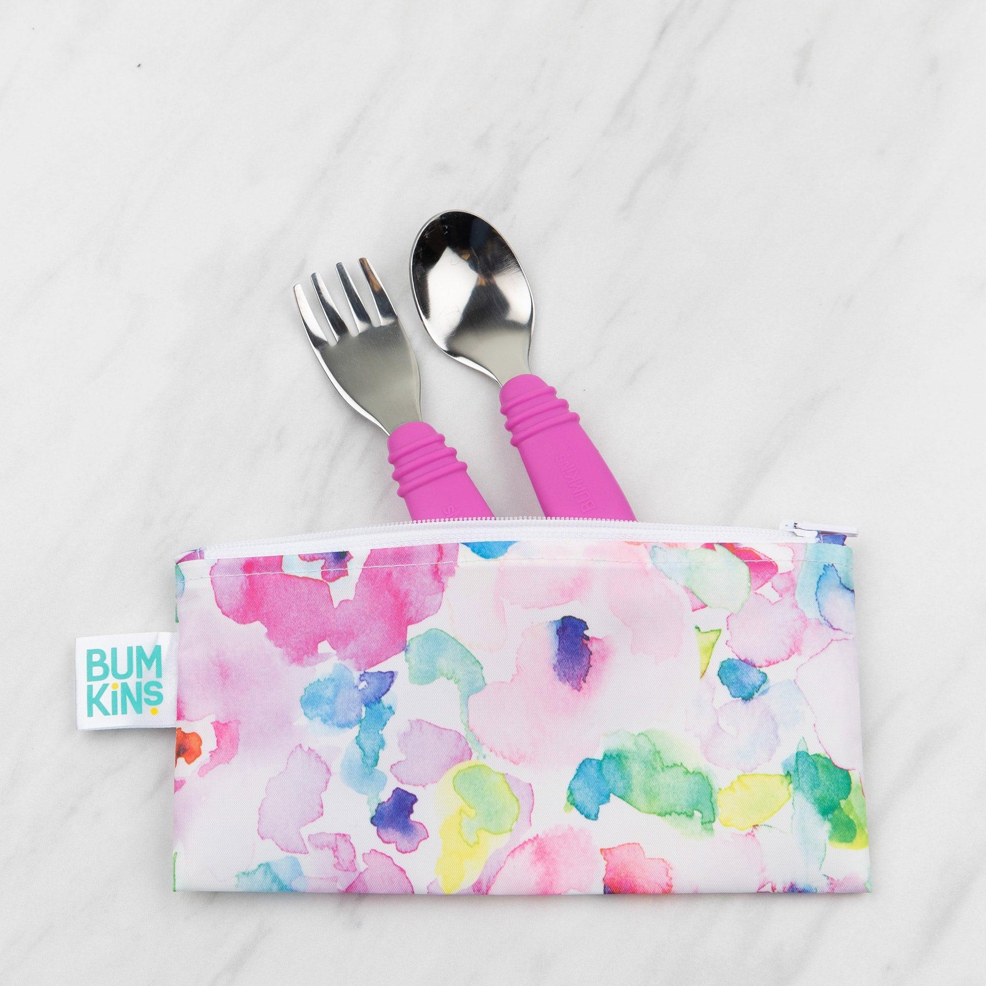 Reusable Snack Bag, Small 2-Pack: Watercolor & Brush Strokes