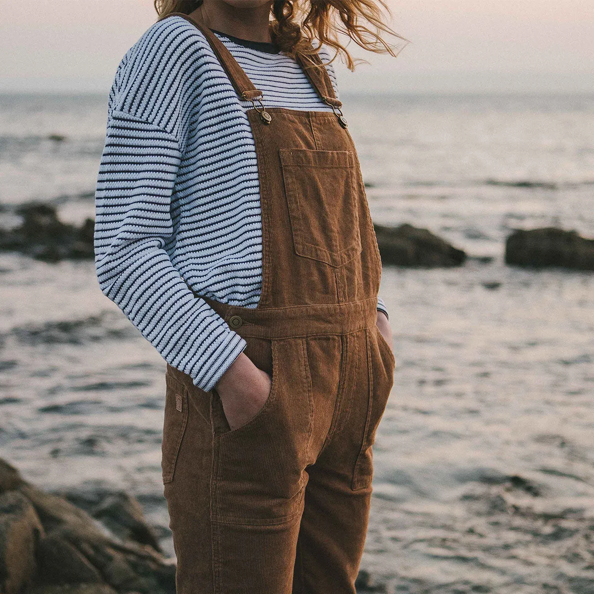 Roamist Cord Dungarees - Coconut