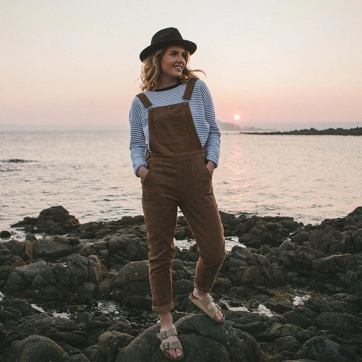 Roamist Cord Dungarees - Coconut