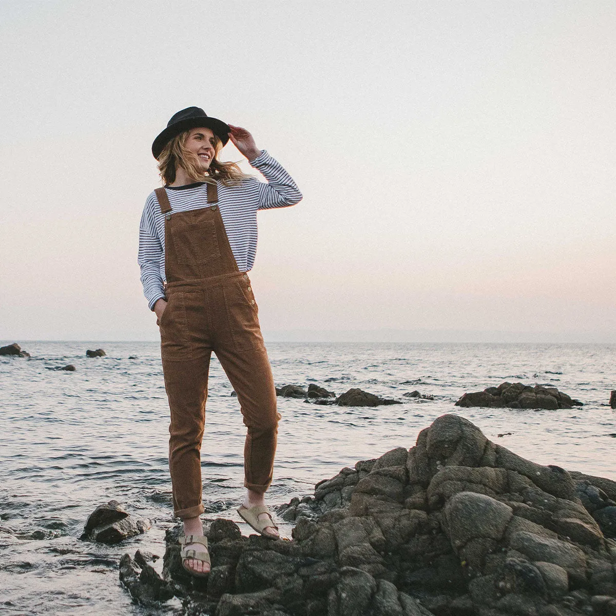 Roamist Cord Dungarees - Coconut