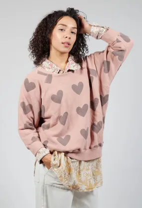 Rory Heart Sweatshirt in Cupid