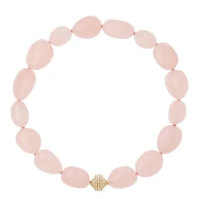 Rose Quartz Smooth Nugget Necklace