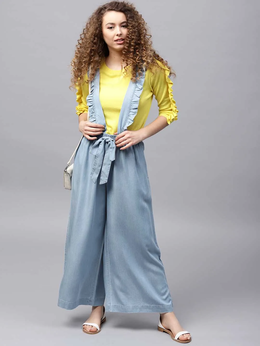 Ruffle Strape Flared Culottes