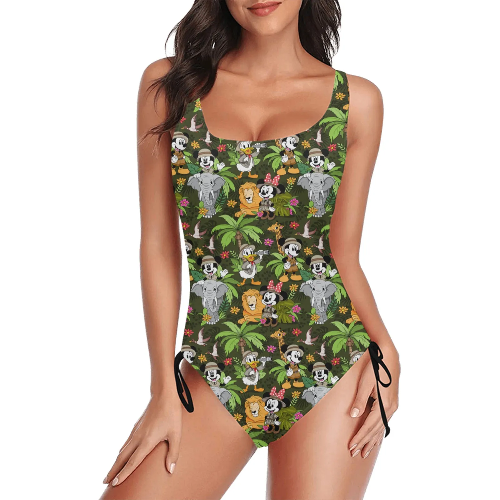 Safari Drawstring Side Women's One-Piece Swimsuit