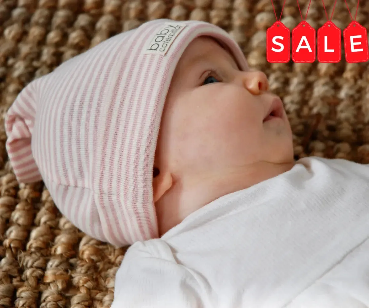 SALE | Pink Stripe Cotton Baby Beanie