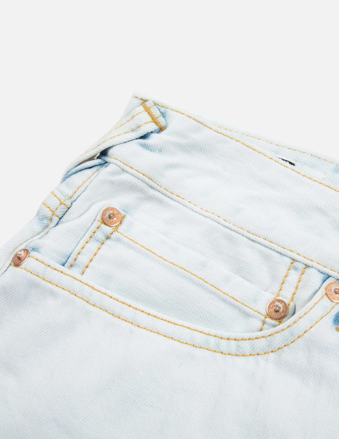 Seagull Embroidery Bleached Denim Shorts