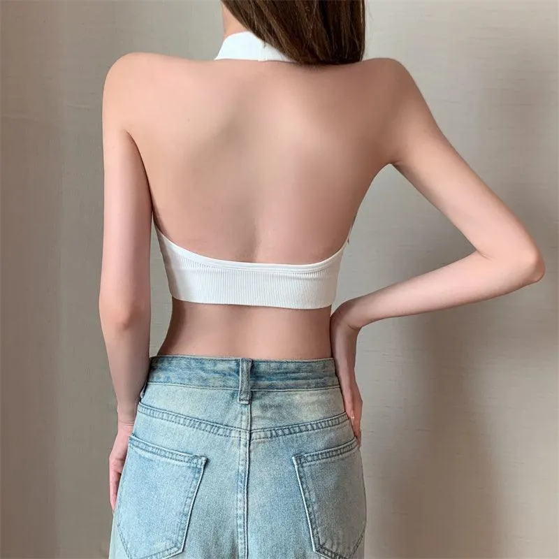 Sexy Halter Backless Bra Camisole for Women's Sports and Lingerie