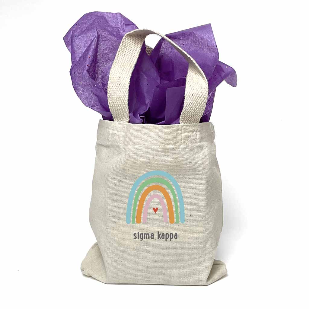 Sigma Kappa Sorority Rainbow Mini Tote Gift Bag