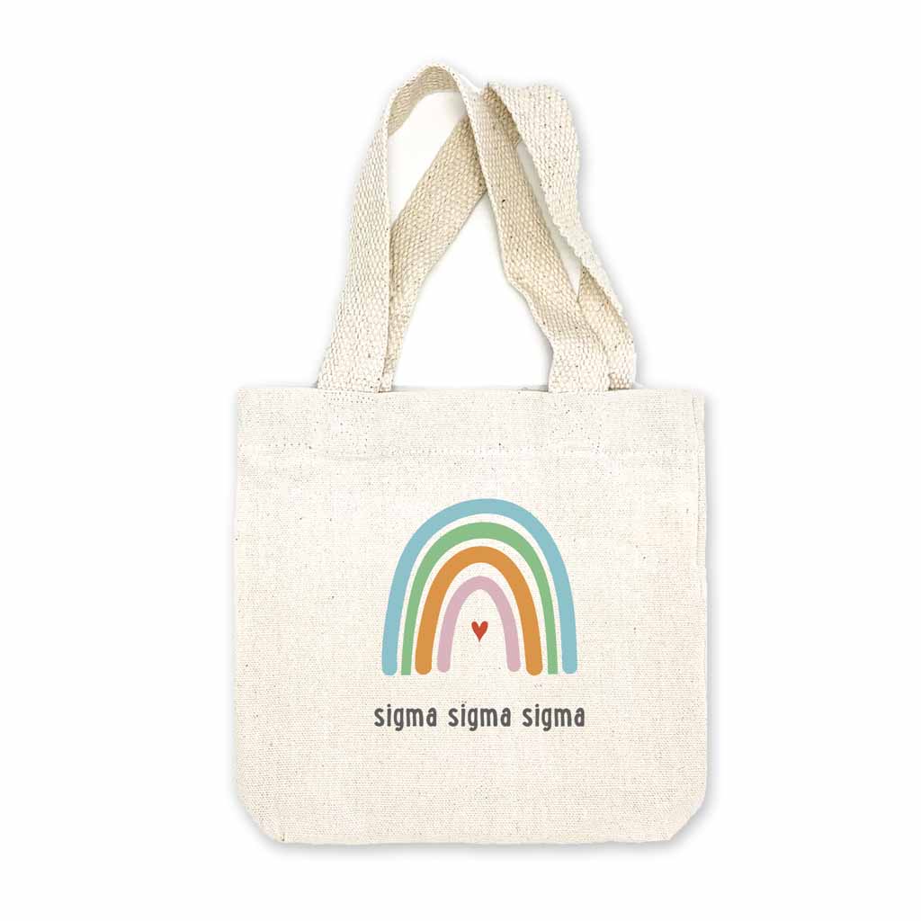 Sigma Sigma Sigma Sorority Rainbow Mini Tote Gift Bag