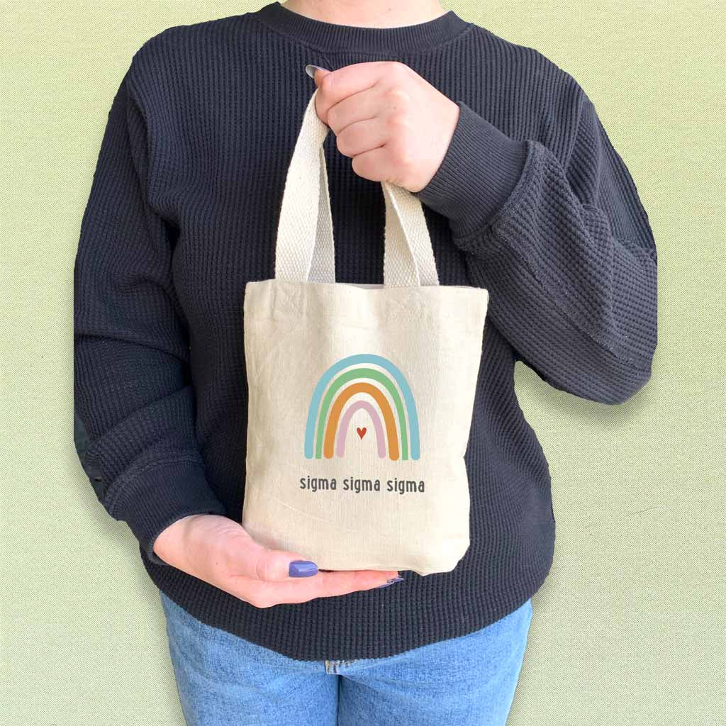 Sigma Sigma Sigma Sorority Rainbow Mini Tote Gift Bag