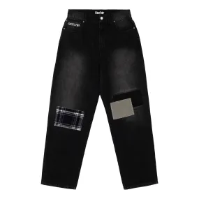 Sinclair Country Patched Denim Jeans Washed Black