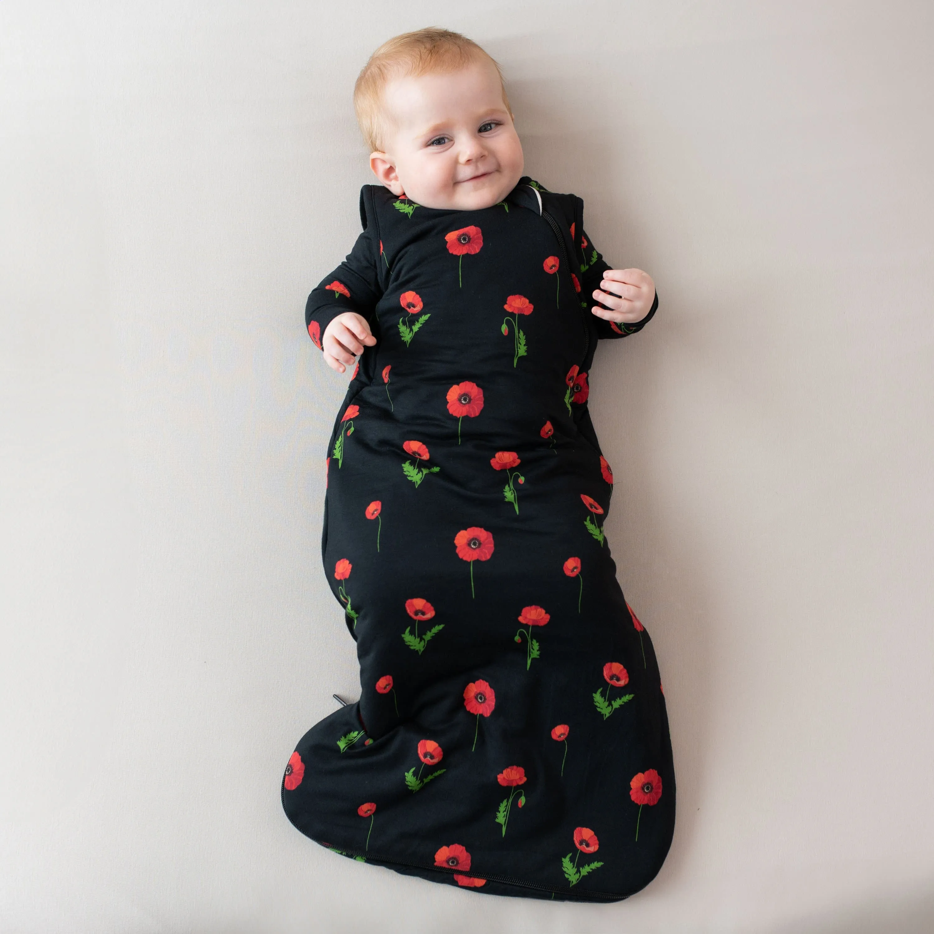 Sleep Bag in Midnight Poppies 2.5