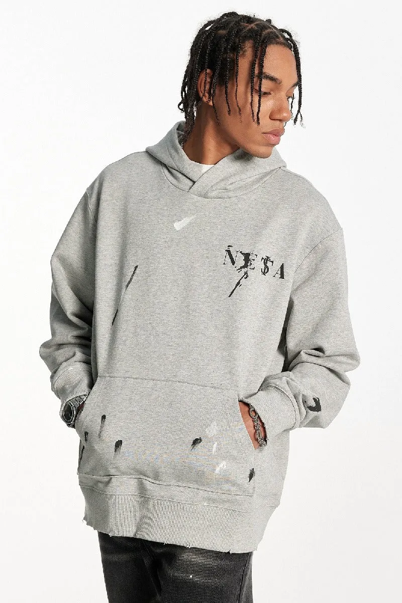 Spray Paint Distressed Hoodie