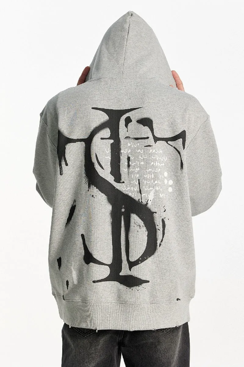 Spray Paint Distressed Hoodie