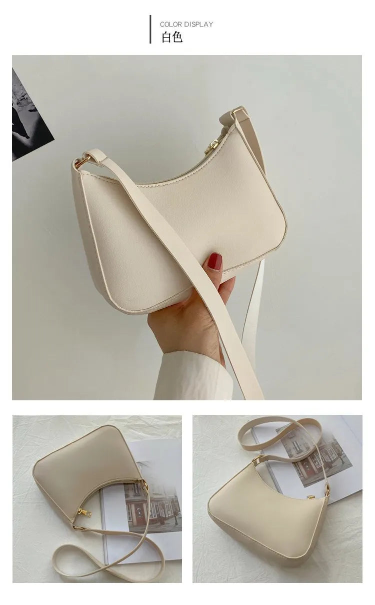 Stay Stylish and Organized with Our Large Capacity Underarm Shoulder Bag Lady Casual PU Leather