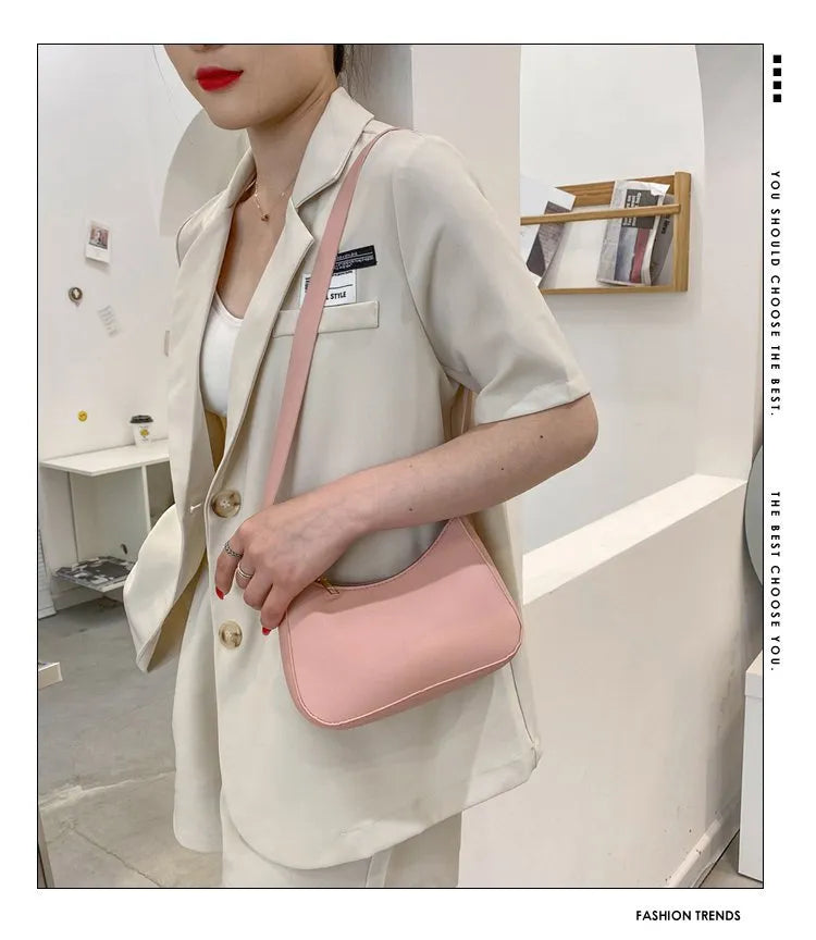 Stay Stylish and Organized with Our Large Capacity Underarm Shoulder Bag Lady Casual PU Leather