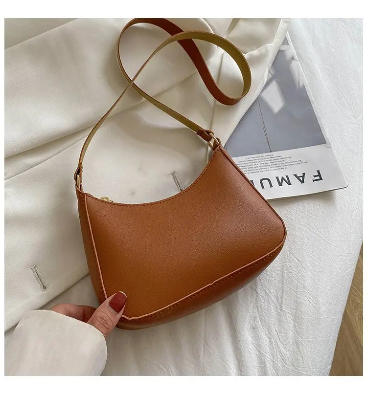 Stay Stylish and Organized with Our Large Capacity Underarm Shoulder Bag Lady Casual PU Leather