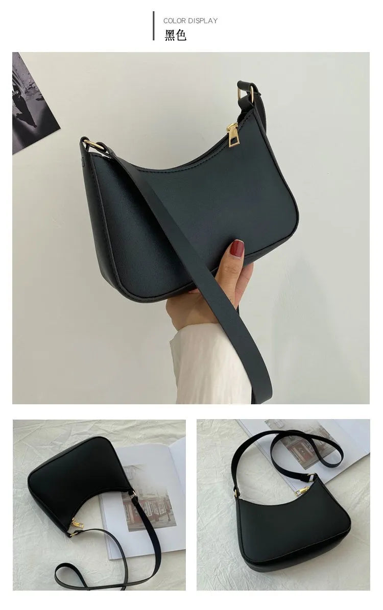 Stay Stylish and Organized with Our Large Capacity Underarm Shoulder Bag Lady Casual PU Leather