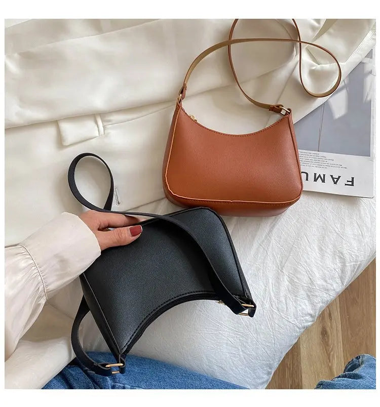 Stay Stylish and Organized with Our Large Capacity Underarm Shoulder Bag Lady Casual PU Leather