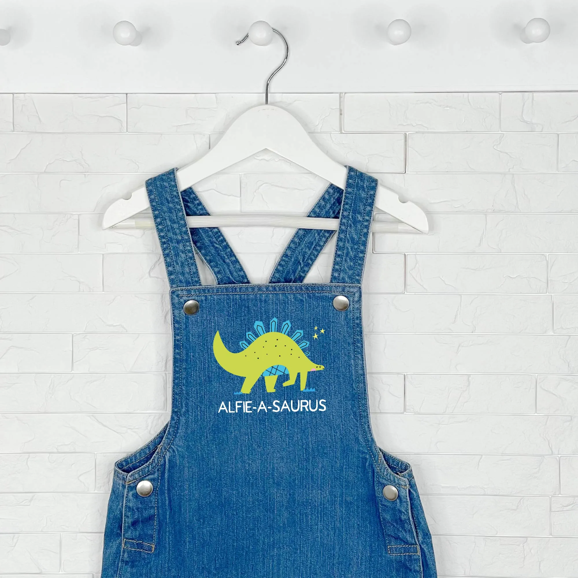 Stegosaurus Personalised Baby/Toddler Dungarees