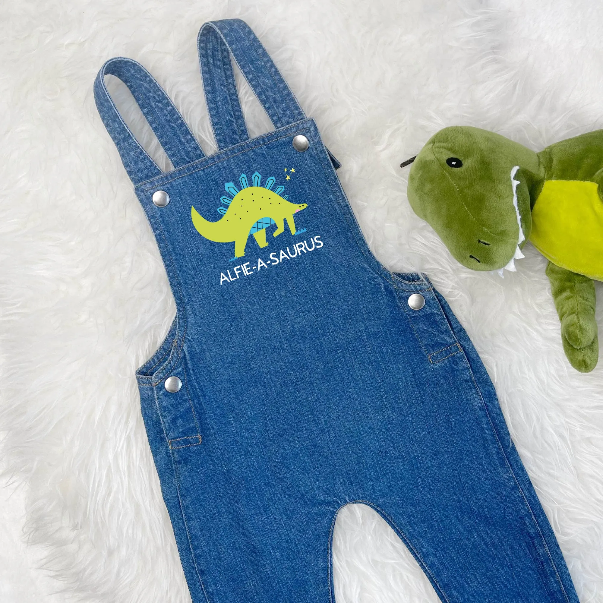 Stegosaurus Personalised Baby/Toddler Dungarees