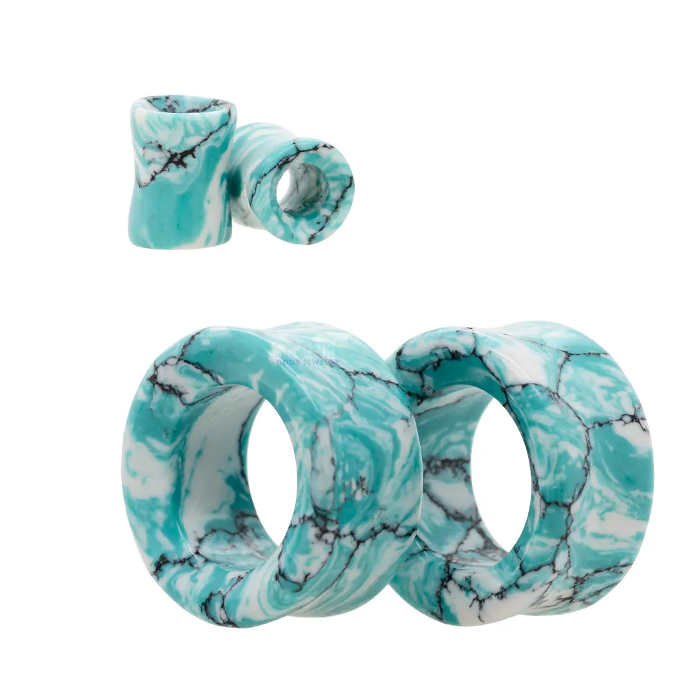 Stone Double Flare Eyelets - Ocean Wave Turquoise