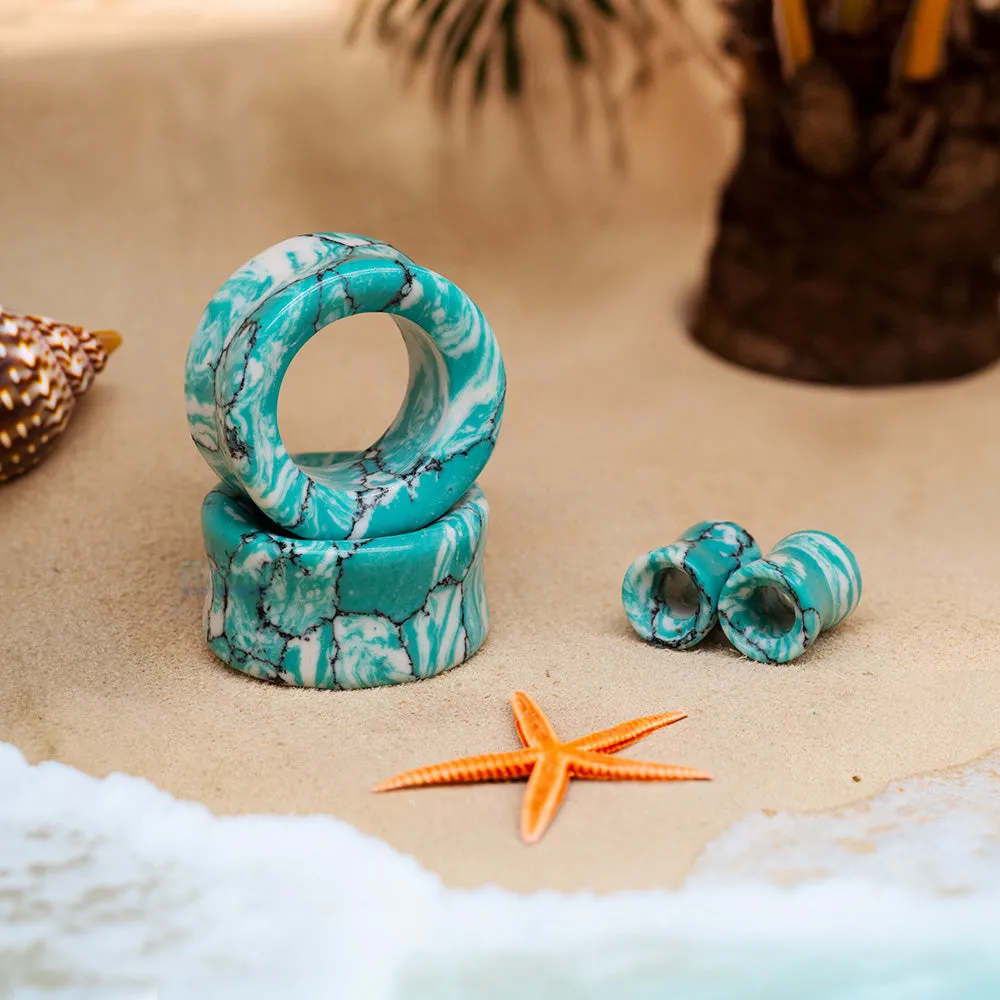 Stone Double Flare Eyelets - Ocean Wave Turquoise