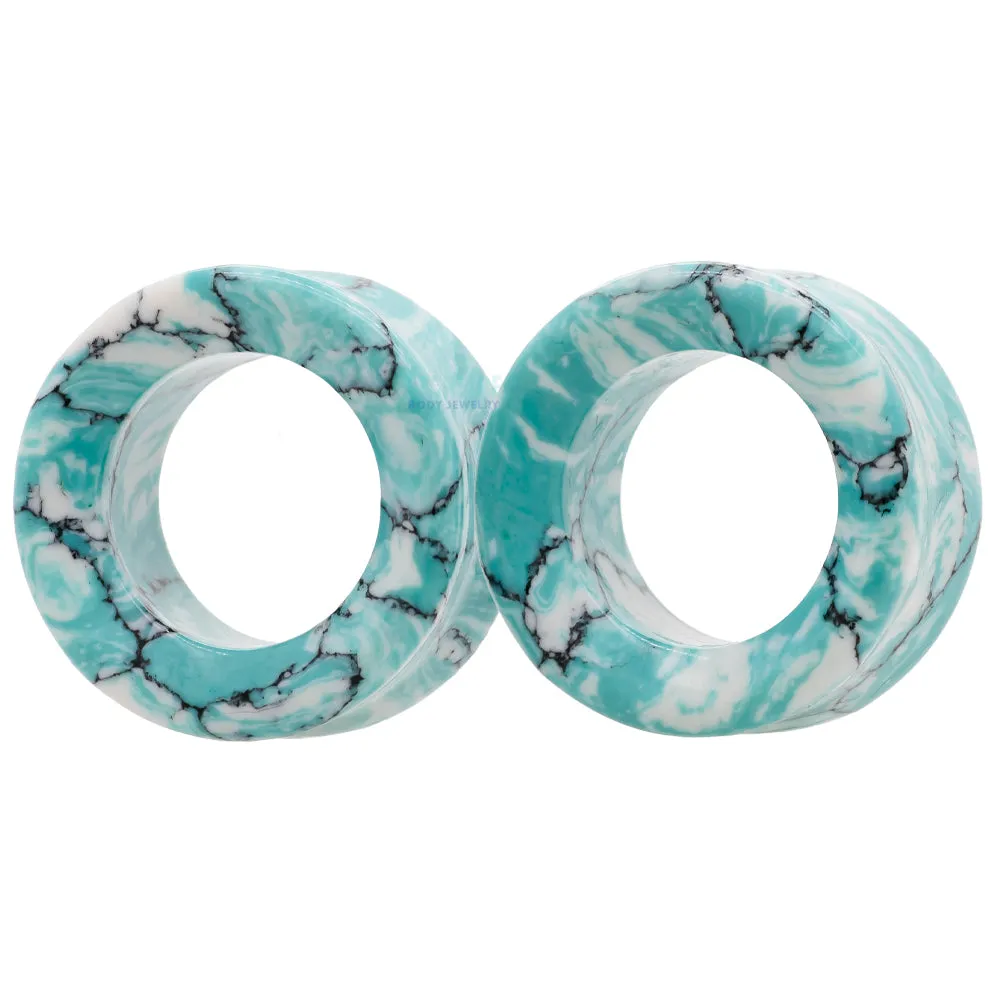 Stone Double Flare Eyelets - Ocean Wave Turquoise