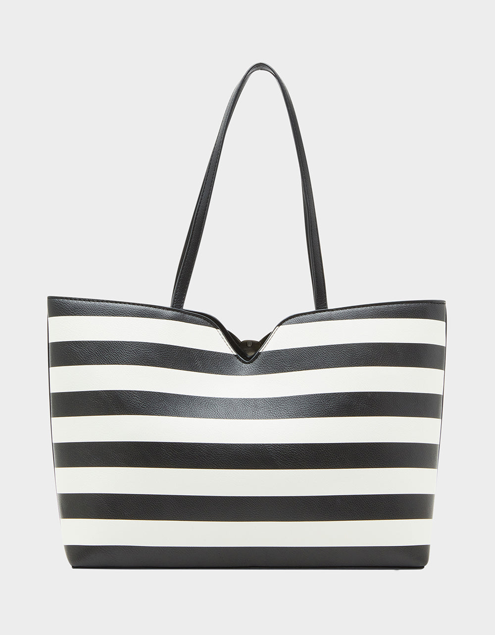 STRIPED BOW TOTE BLACK WHITE