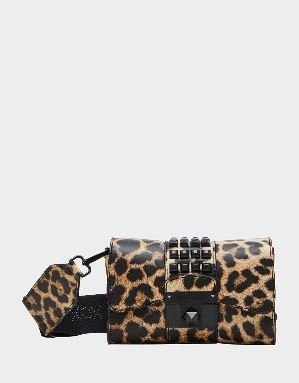 STUDDED CROSSBODY FLAP BAG LEOPARD