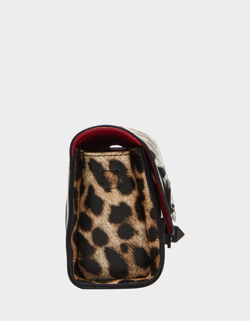 STUDDED CROSSBODY FLAP BAG LEOPARD