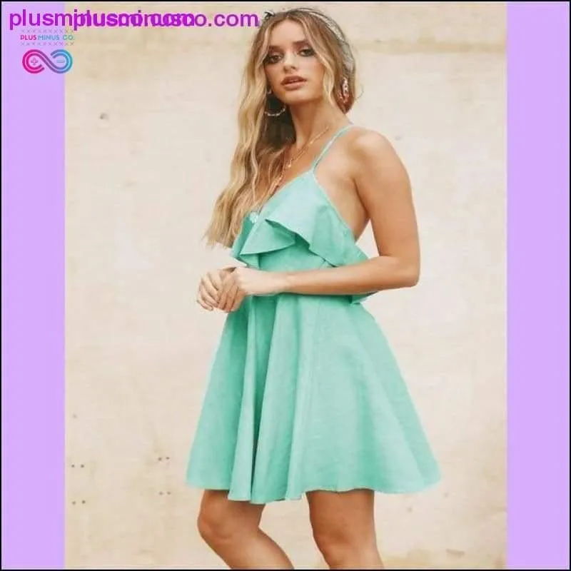 Summer Sexy Dress Women's 2019 Backless Cross Drawstring