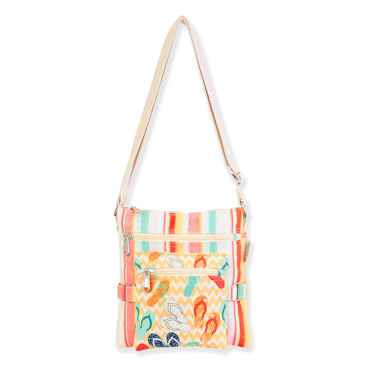 Summer Vibes Flip Flops Canvas Crossbody