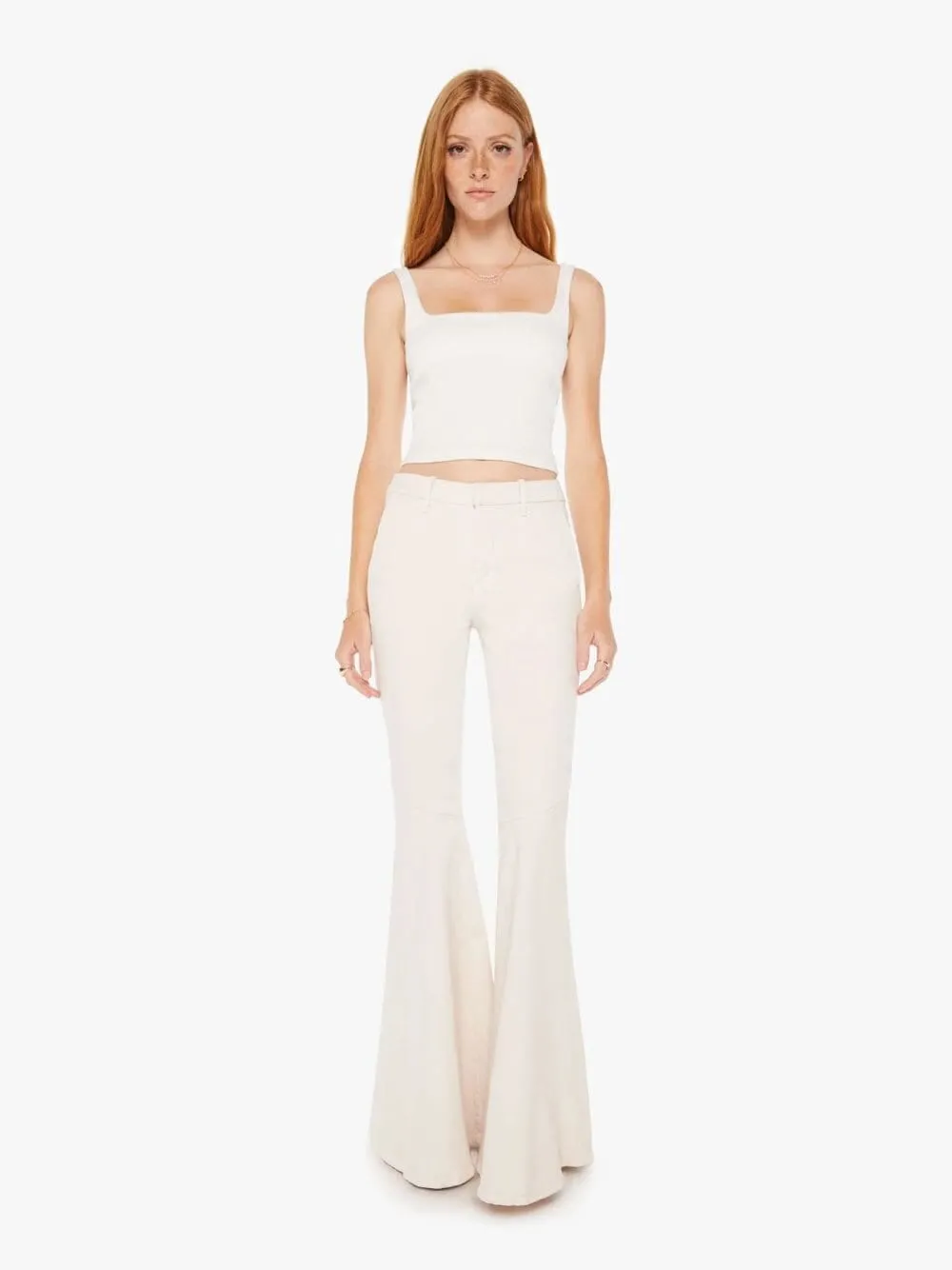 Super Cha Cha Cream High-Rise Flared Trousers