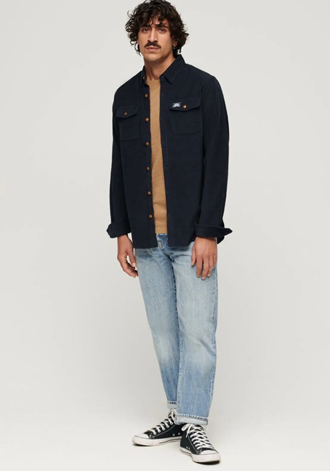 Superdry Trailsman Corduroy Workwear Shirt, Eclipse Navy