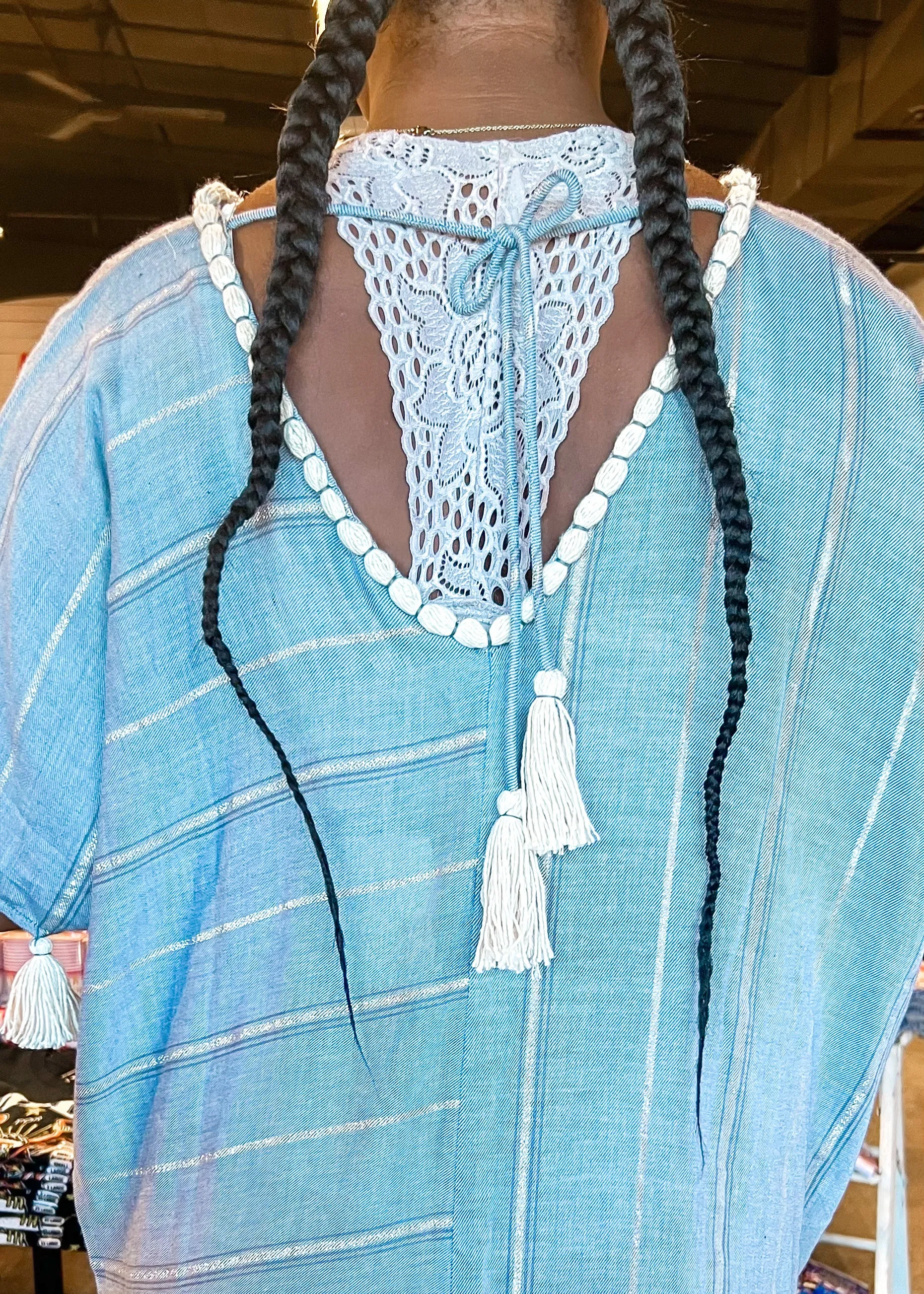 SURF GYPSY Denim Coverup With Tassles