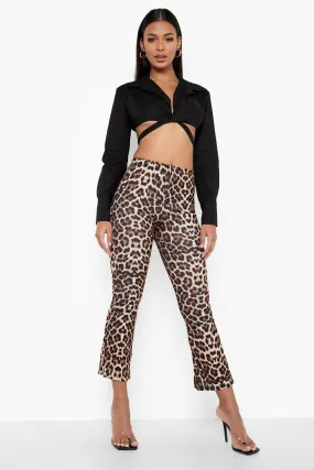 Sustainable Leopard Print Jersey Knit Flares