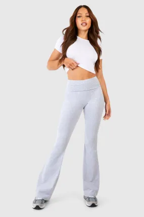 Tall Cotton Jersey Knit Folded Waistband Yoga Flares