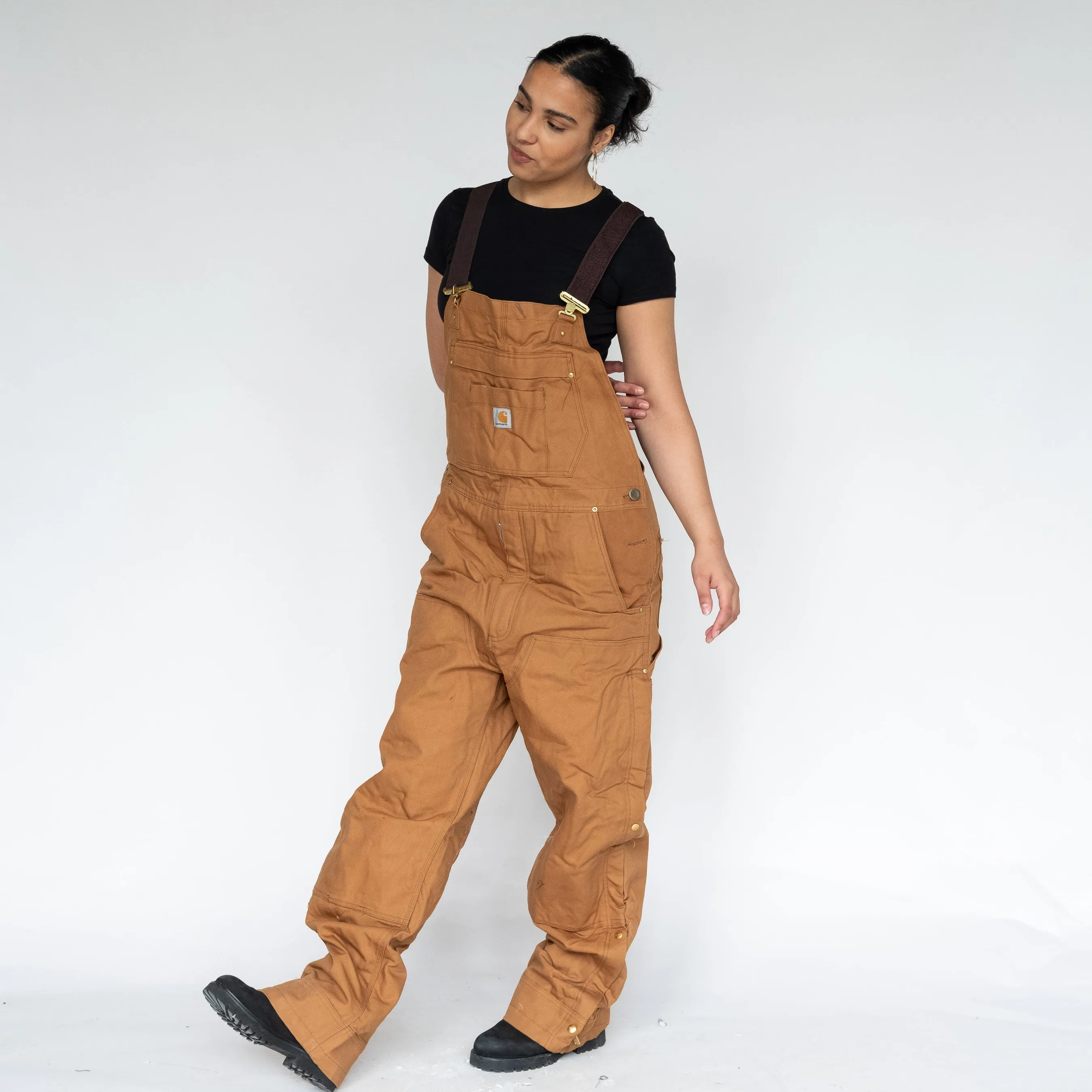 Tan y2ks Carhartt Deadstock Denim Baggy Dungarees (L)