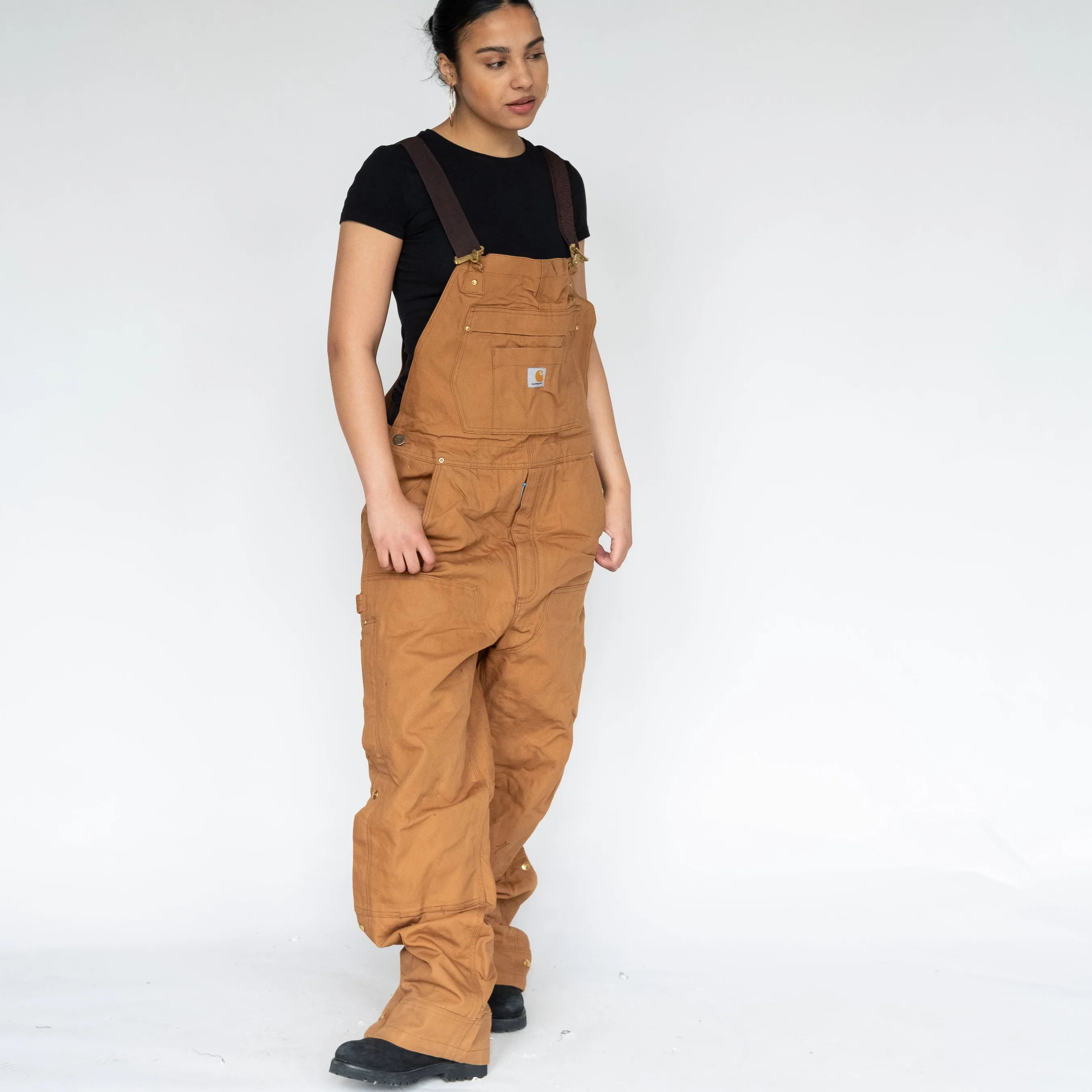 Tan y2ks Carhartt Deadstock Denim Baggy Dungarees (L)