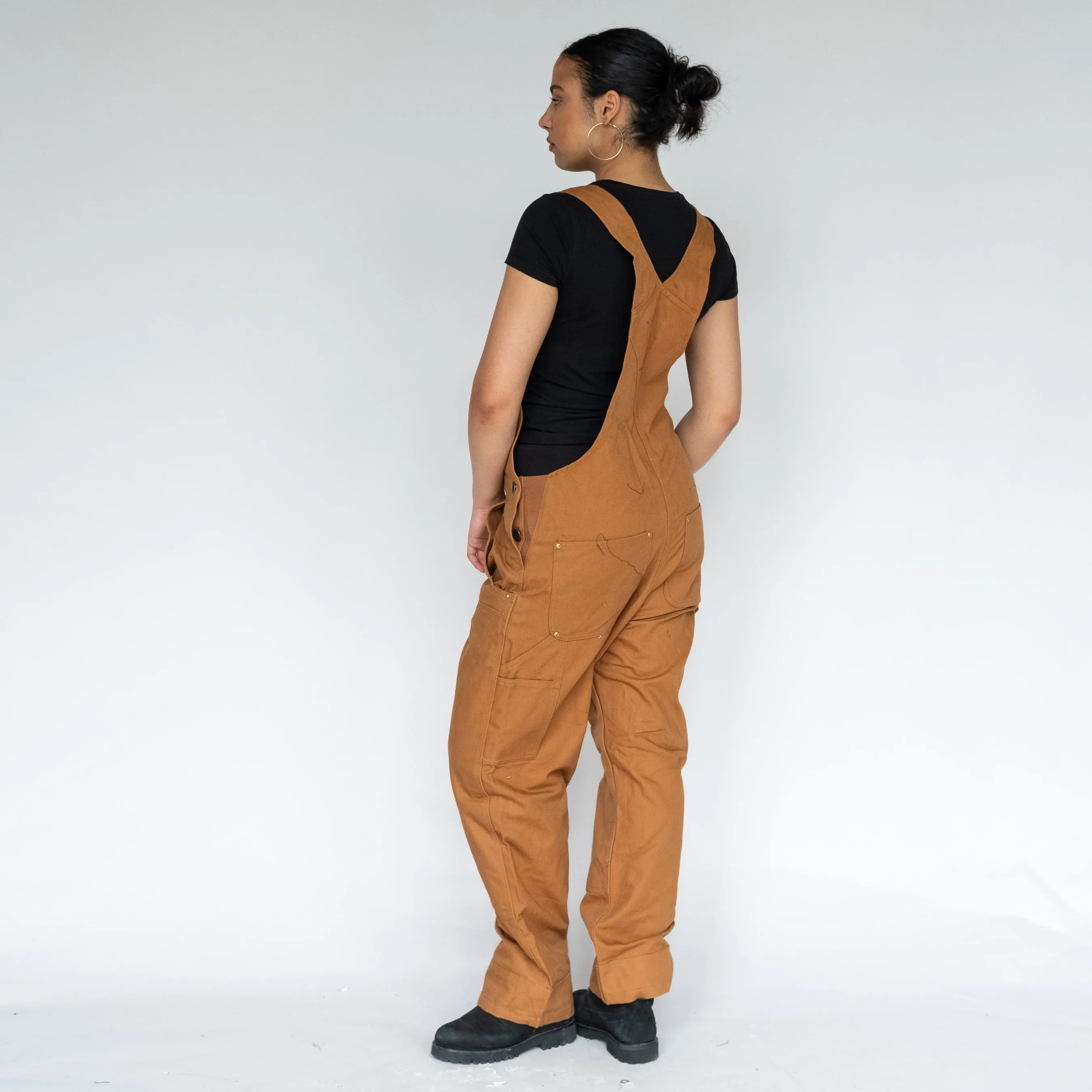 TAN Y2KS CARHARTT DEADSTOCK DENIM BAGGY DUNGAREES (